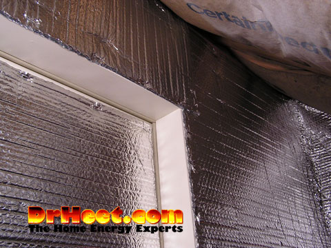 Storage space with insulation installed